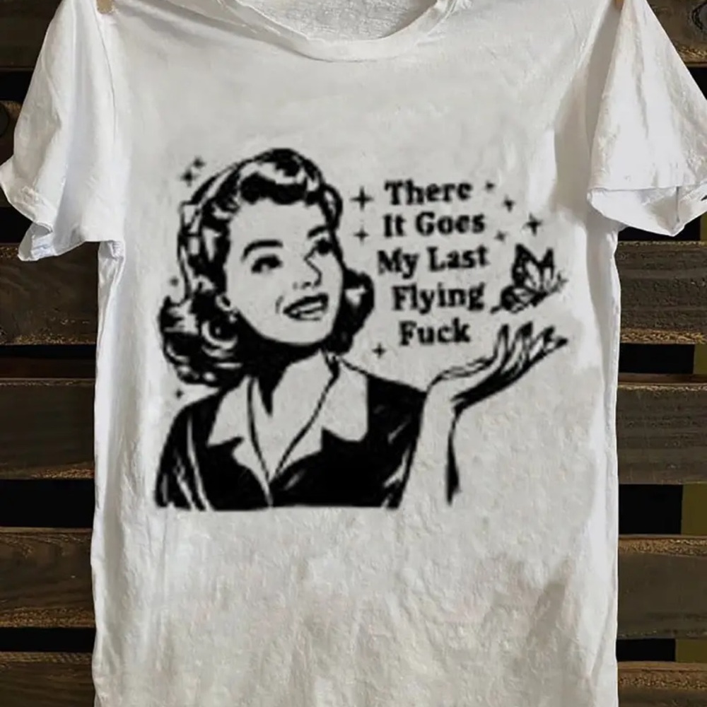 White Graphic T-Shirt with Retro Print